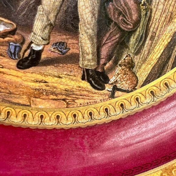 The Bully by W. Mulready Signed handle Plate Unique Rare Vtg center piece - Picture 9 of 11